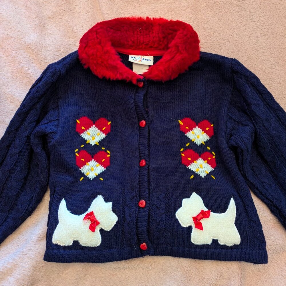 Vintage b.t. Kids Scottie Dogs Baby Cardigan